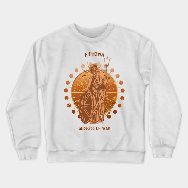 Athena goddess of wisdom and warfare Crewneck Sweatshirt by Mirksaz